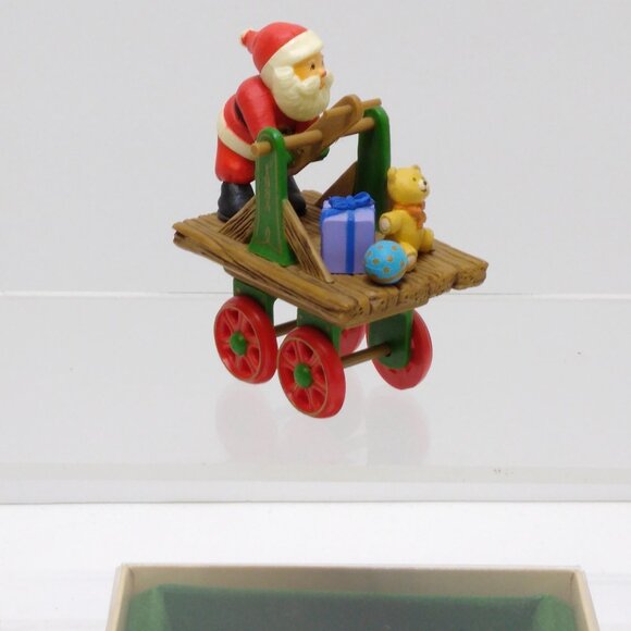 Hallmark Ornament 1983 Here Comes Santa Express Train Handcar 5th in Series #5 - Picture 2 of 6